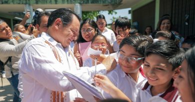 Entregan nuevas aulas y anuncian obras viales en acceso a Itzincab, en Umán