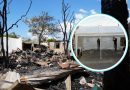 Tras incendio en Dzununcán, instalan refugios y entregan apoyos