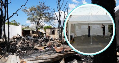 Tras incendio en Dzununcán, instalan refugios y entregan apoyos