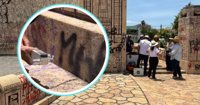 Realizan pruebas con láser para retirar pintas del Monumento a la Patria