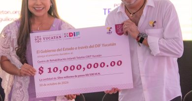 DIF Yucatán entrega 10 millones de pesos al Teletón para fortalecer la atención del autismo